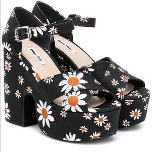 Miu Miu Calzature Donna Floral Platform Sandals
